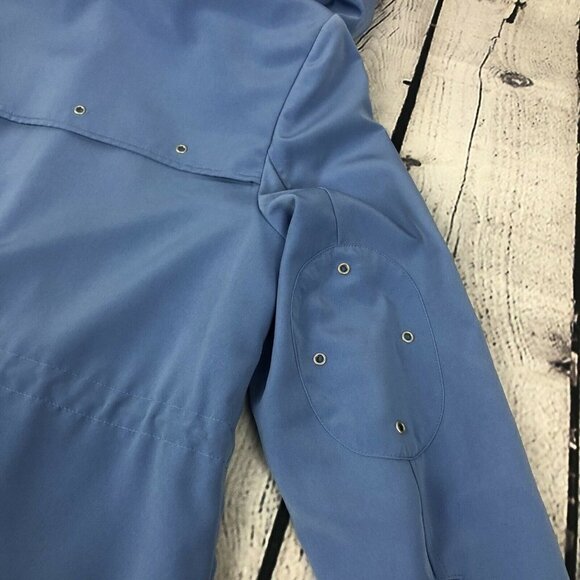Utex Winter Raincoat Jacket Blue Detachable Hood Windbreaker Full Zip Sz Medium - Picture 9 of 12